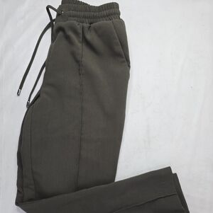 Nine West Jogger Pants Olive Green Pull On Drawstring Elastic Waist Athleisure S